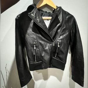 Abercrombie and Fitch Kids Hooded Faux Leather Jacket 11/12